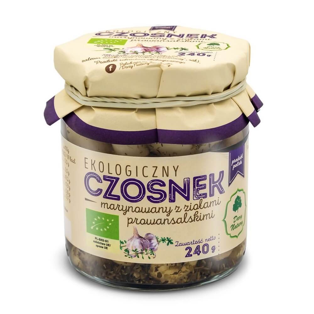 Marinierter Knoblauch mit Kräutern der Provence BIO 190 g - GESCHENKE DER NATUR