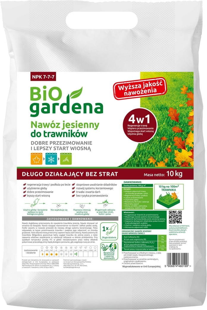 Herbst-Öko-Dünger für Rasen 10 kg - BIO GARDENA
