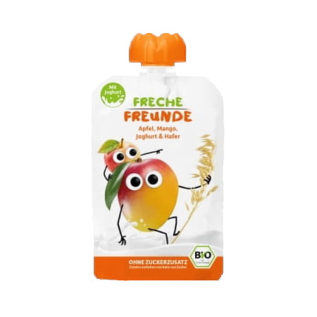 Quetschmousse für Kinder: Mango, Joghurt, Haferflocken, 100 g EKO ERDBAR
