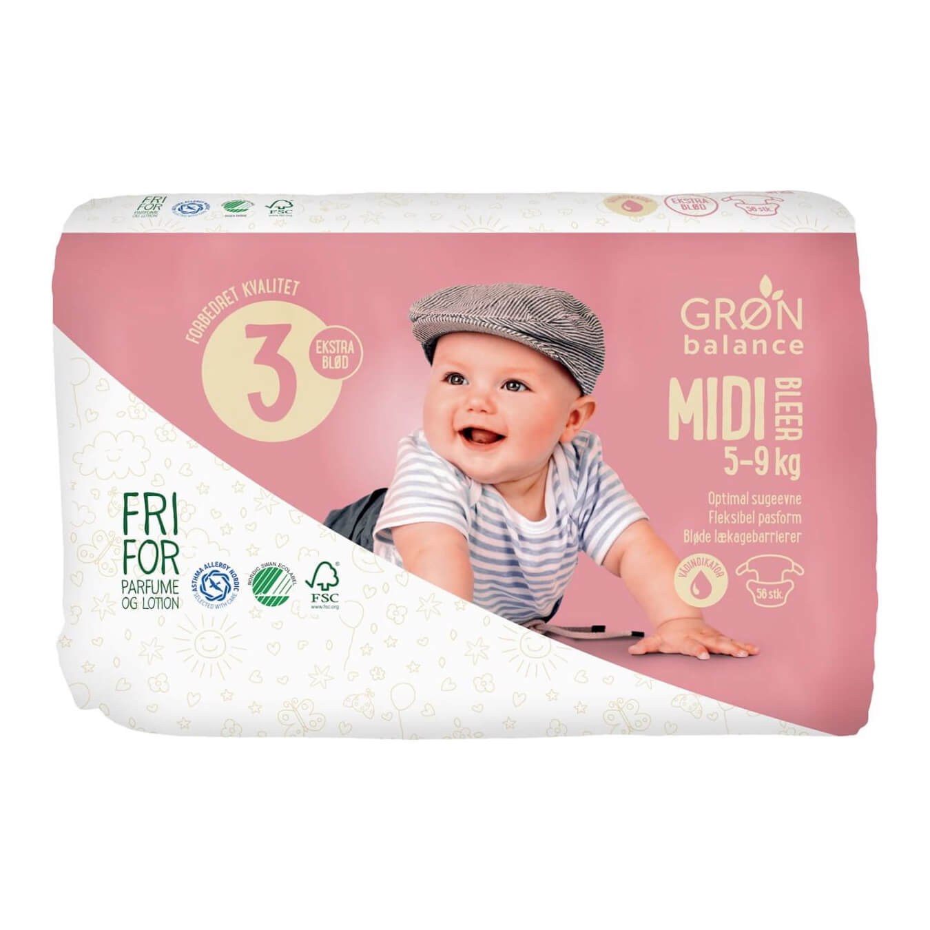 Midiwindeln 5 - 9 kg (56 Stück) - GRON BALANCE