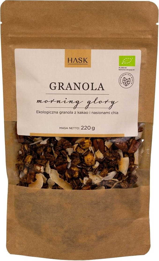 Granola Haselnüsse - Kakao - Chia (Prunkwinde) BIO 220 g - HASK