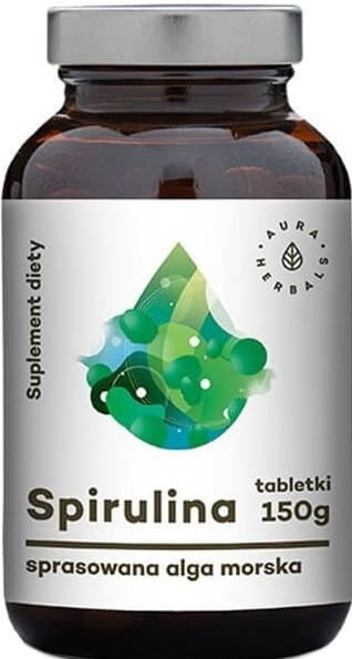 Spirulina gepresste Alge 600 Tabletten 250mg 150g AURA HERBALS