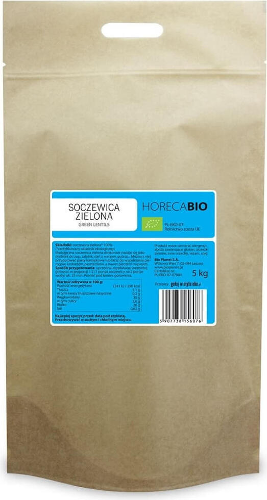 Grüne Linsen BIO 5 kg - HORECA