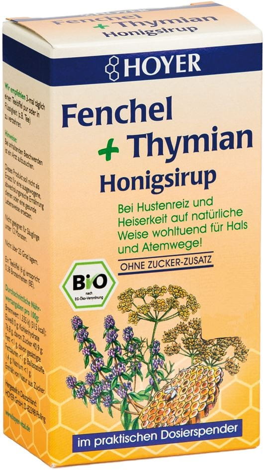 Honigsirup mit Fenchel und Thymian BIO 250 g - HOYER
