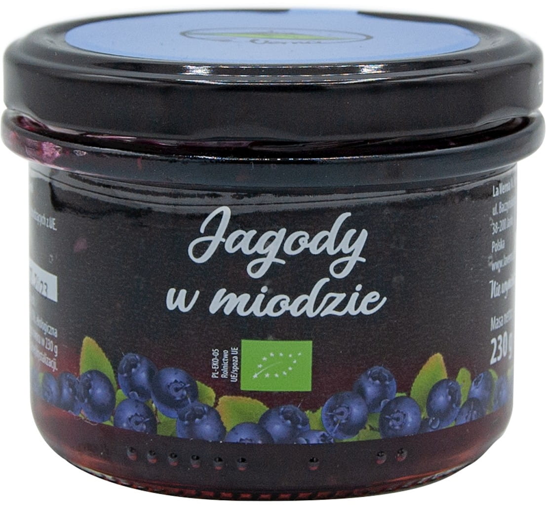 Heidelbeeren in Mehrblütennektarhonig BIO 230 g - LA VERNA