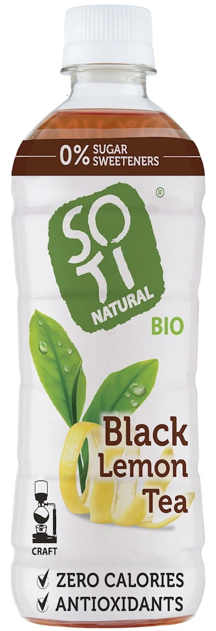 Cold Brew Tea, schwarzer Tee mit Zitrone, glutenfrei BIO 500 ml - SOTI