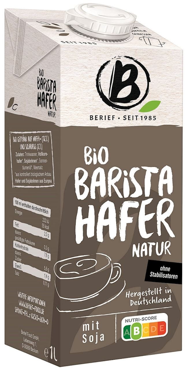 Haferdrink - Soja Barista ohne Zuckerzusatz BIO 1000 ml - BERIEF