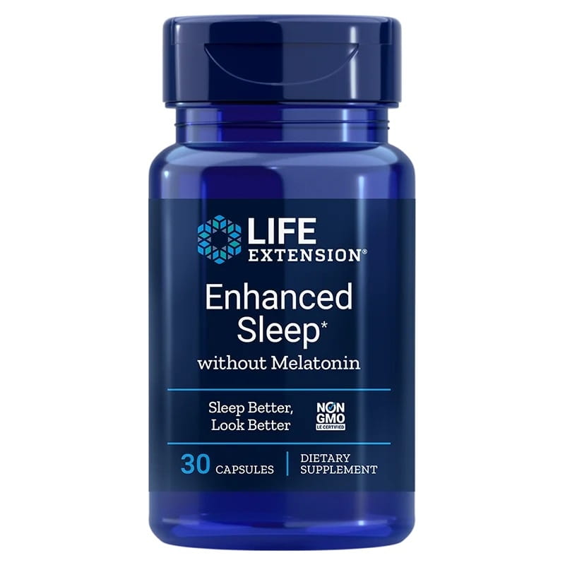 Verbesserter Schlaf ohne Melatonin 30 Kapseln LEBENSVERLÄNGERUNG