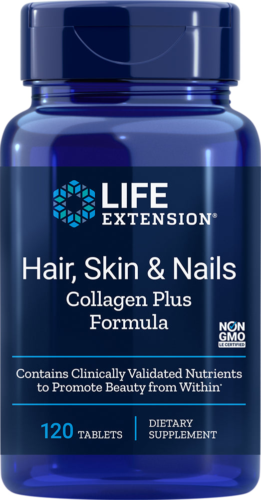 Haar Haut & Nägel Collagen plus Formel 120 LIFE EXTENSION Tabletten