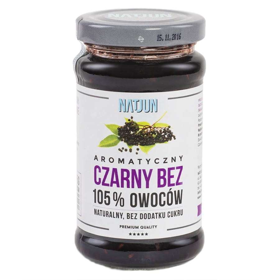 Schwarze Marmelade ohne Zuckerzusatz 10,5% Frucht 220g NATJUN