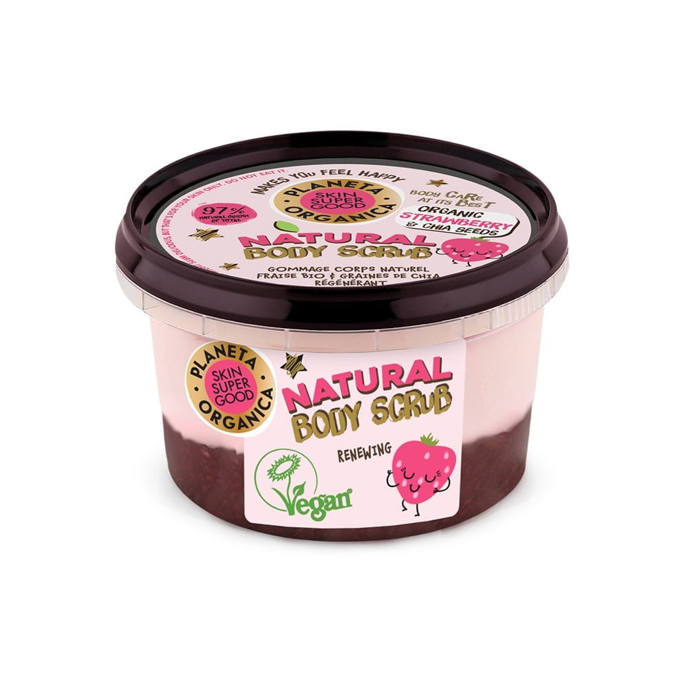 Glättendes Körperpeeling mit Erdbeere & Chiasamen 250 ml - Biogo.de