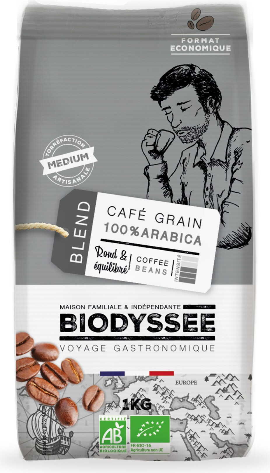 Kaffee 100% Arabica-Bohnen 1 kg ECO BIODYSSEE - Biogo.de
