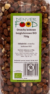 Glutenfreie HaselnĂŒsse BIO 750g DENVER FOOD