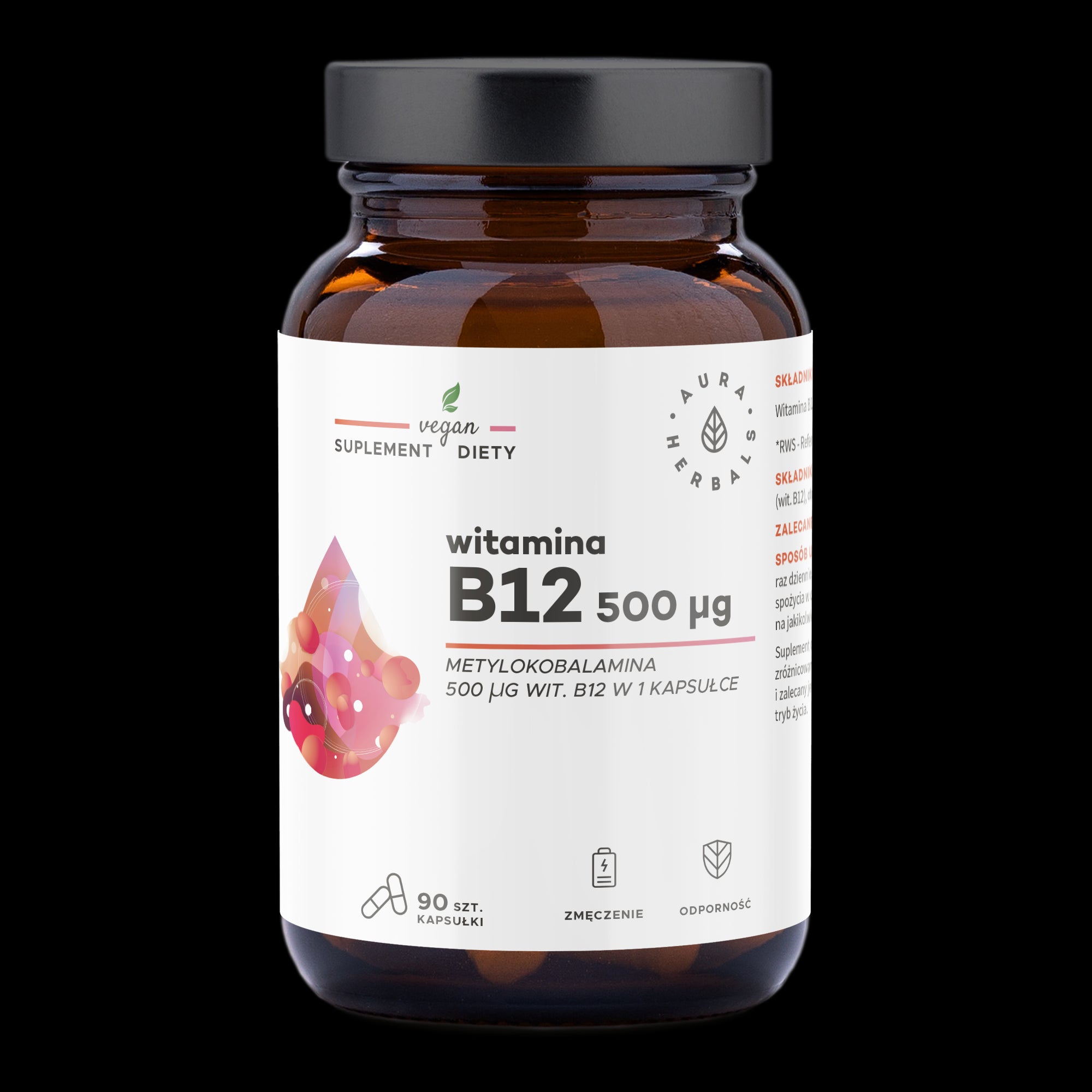 Vitamin B12 1000 µg Methylcobalamin 90 Kapseln Aura Herbals - Biogo.de