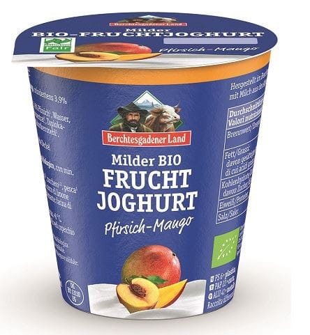 PFIRSICH JOGHURT - MANGO (3,9% FETT IN MILCH) GLUTENFREI BIO 150 g - BERCHTESGADENER LAND - Biogo.de