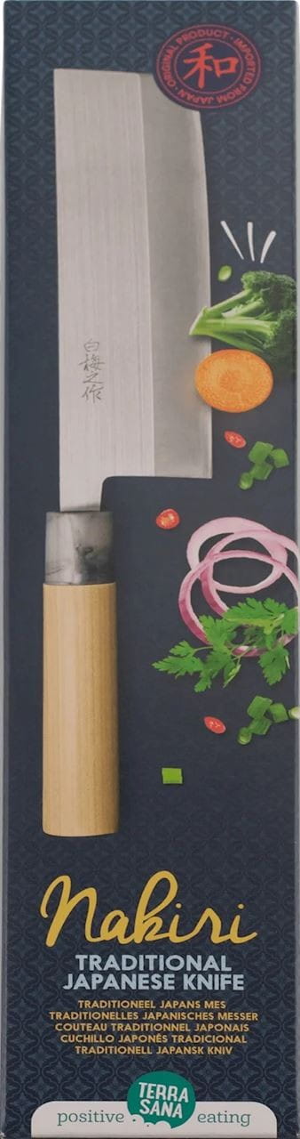 TRADITIONELLES JAPANISCHES MESSER NAKIRI ZUM SCHNEIDEN VON GEMÜSE UND ZUM SCHNEIDEN VON KRÄUTERN 1 St. (250 g) - TERRASANA - Biogo.de