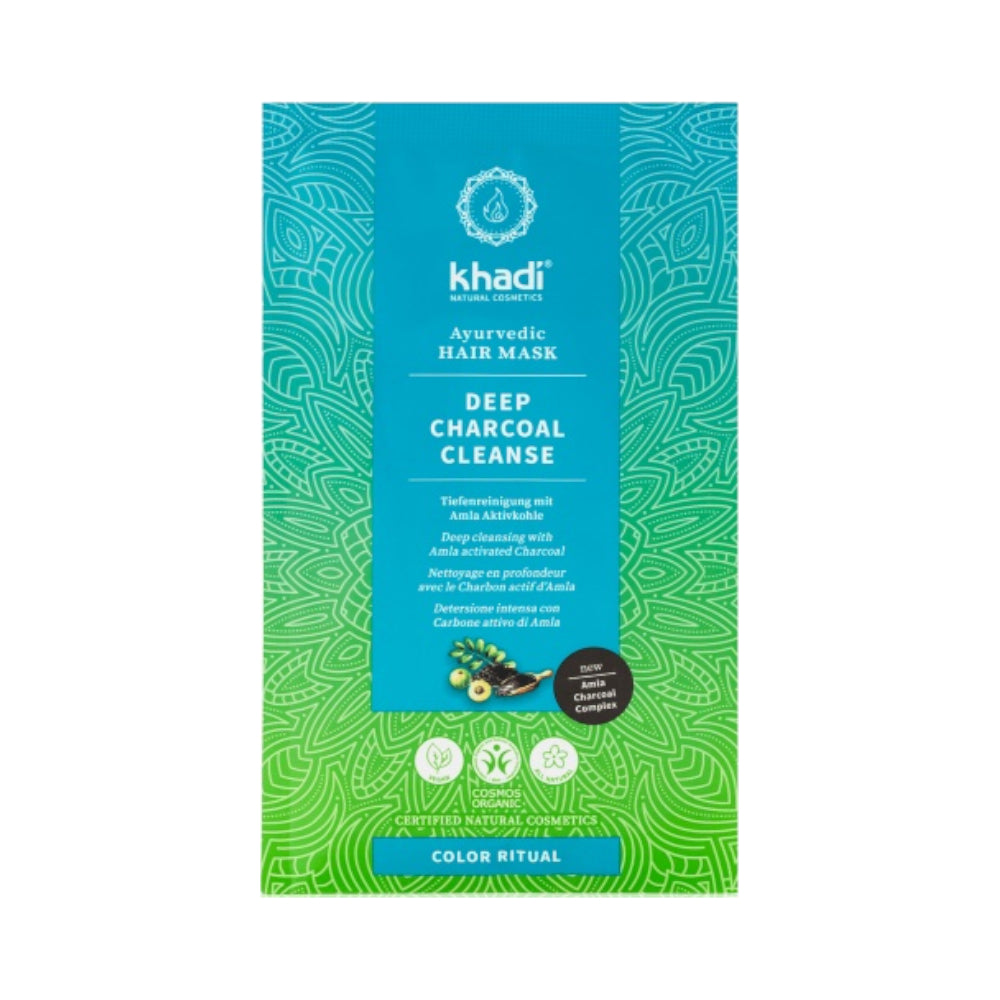 KHADI tiefenreinigende Haarmaske mit aktiver Amla-Kohle - Biogo.de
