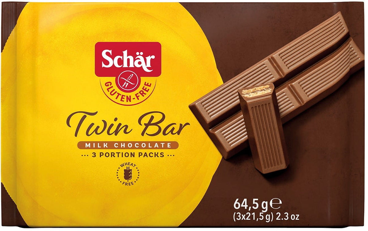 Cialde twin bar in cioccolato senza glutine 3x21,5 g SCHÄR