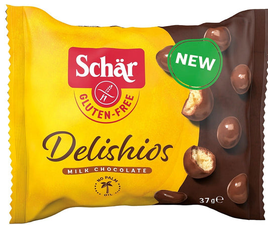 Knusperkugeln in glutenfreier Schokolade von SCHAR, 37 g, mit knuspriger Textur und schokoladigem Geschmack.