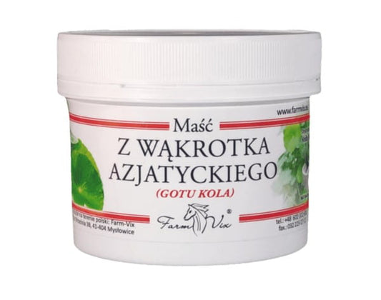 Asiatische Wakrota-Salbe von FARM-VIX in 150 ml, zeigt die weiße Salbentube mit grüner Verpackung und Produktbeschreibung.