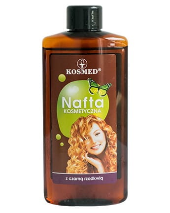 Kosmed Kosmed Cosmetic Kerosin mit schwarzem Rettich 150ml Flasche, weißer Korkverschluss, Produktbeschreibung sichtbar