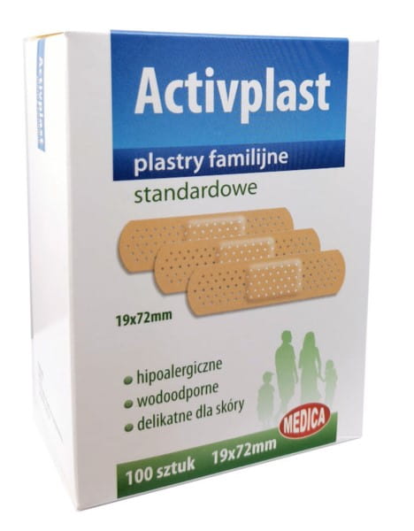 Aktivplast Familie Pflaster Standard, 100 Stück, sterile Wundpflaster in verschiedenen Größen, für den Haushalt