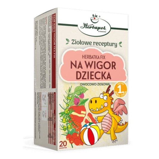 Herbapol Herbatka Na Wigor Dziecka in 20 Beuteln, kinderfreundliche Kräutertee-Infusion mit natürlichem Geschmack.
