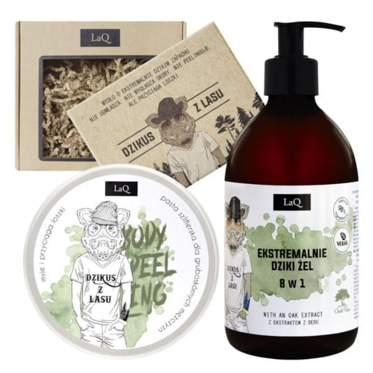LAQ Wildschwein-Set Peeling-Gel-Würfel mit natürlichen Wildschwein-Extrakten, ideal für sanftes Hautpeeling.
