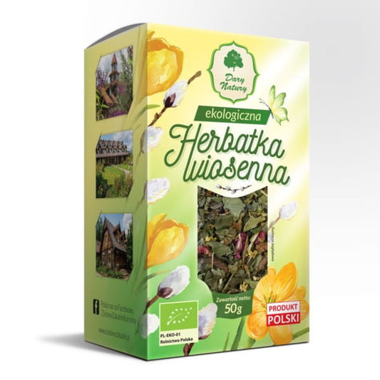 Darya Natury Frühlingstee Eco, 50g, lose Teeblätter in einer transparenten Verpackung, frischer Frühlingskräutertee