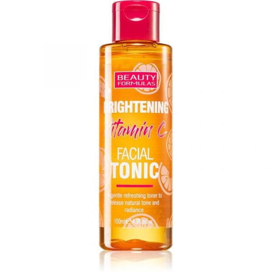 Helles Gesicht mit Beauty Formulas aufhellendes Tonikum mit Vitamin C, zeigt frische Haut und klare Textur