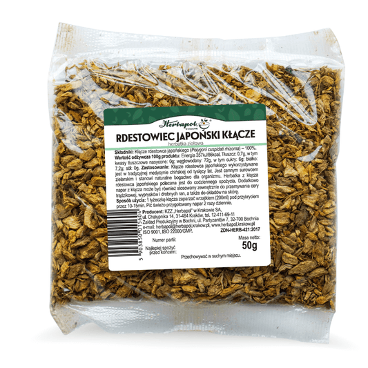Japanscher RDESTOWIEC Kłącze von Herbapol, 50g, getrocknete Wurzel für Tee und Heilzwecke, natürliche Kräuterzubereitung