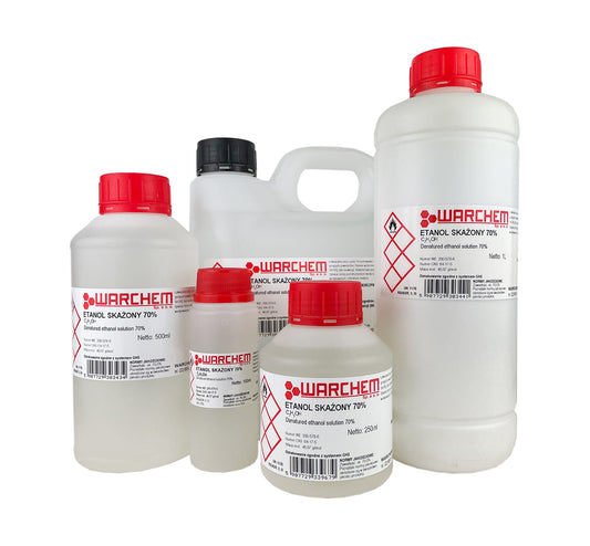 Reiniger, Ethanol 70 %, 100 ml WARCHEM Flasche mit klarer Flüssigkeit, chemische Lösung für Desinfektion und Reinigung