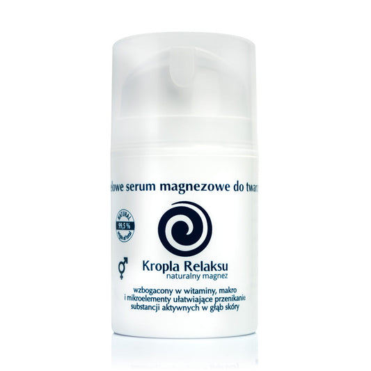 Entspannendes Magnesium Relaxing Gel Serum in 50 ml Flasche, Anwendung für Entspannung und Muskelentspannung.