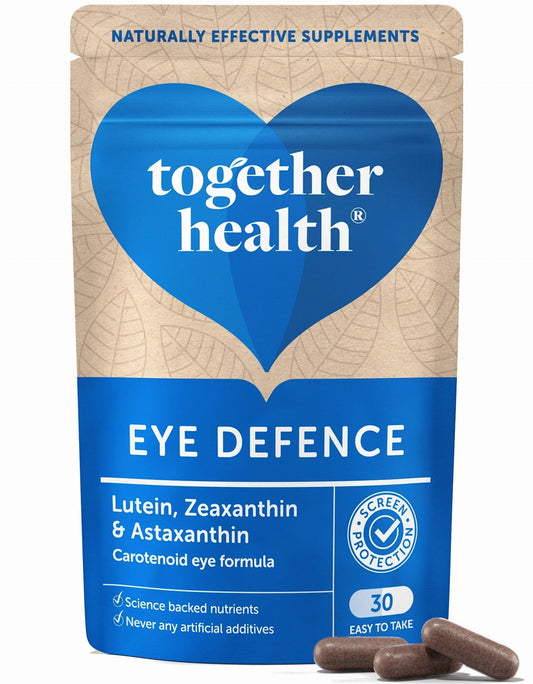 Augen-Schutzkapseln von Together, 30 Stück, mit natürlichen Inhaltsstoffen für den Augenschutz und die Sehkraft.