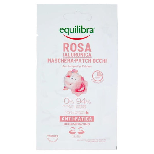 Equilibra Rose Augenpflaster, 2 Stück, mit beruhigender Rose-Formulierung, sichtbar auf einem weißen Hintergrund.