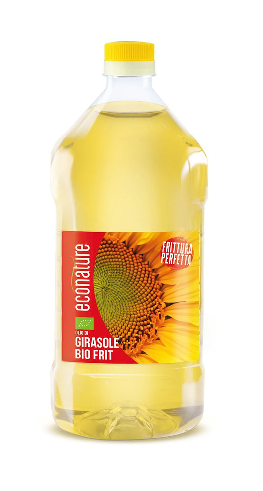 Bio Sonnenblumenöl zum Braten und Kochen, 2 Liter Flasche, BORDONI ECONATURE, naturbelassen und kaltgepresst