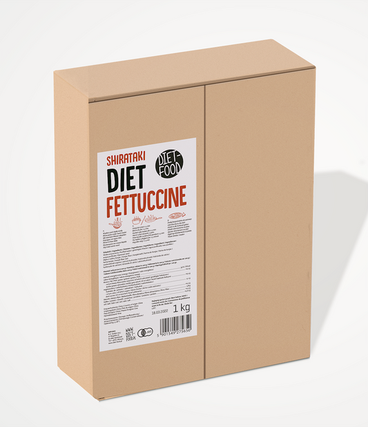 Schwarze Konjac Shirataki Fettuccine von DIET FOOD, 1 kg, kalorienarme Nudeln aus Konjac für Diät und gesunde Ernährung