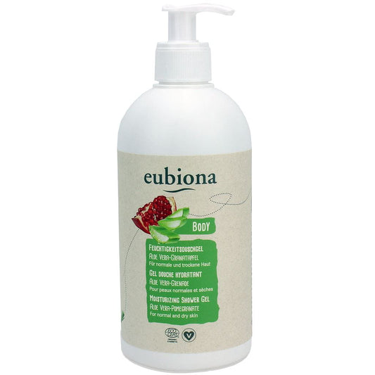 Feuchtigkeitsbindender Aloe-Granatapfel-ECO Balsam von EUBIONA in einer 500 ml Flasche, naturbelassene Pflege für die Haut