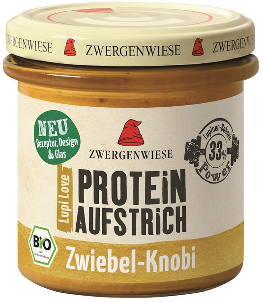 Glukosefreie Koriander-Knoblauch-Protein-Paste von ZWERGENWIESE, 135 g, cremige Textur mit frischen Kräutern und Knoblauch.