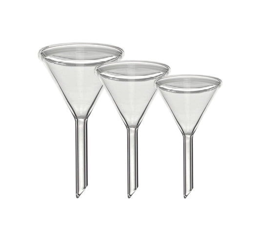 Mikro-Glas-Trichter von Warchem, 25 mm Durchmesser, transparentes Glas mit schmalem Hals, ideal für präzises Abfüllen