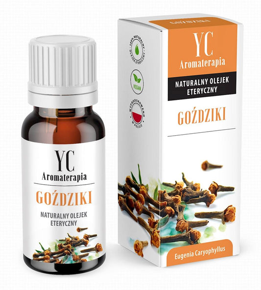 Ätherisches Nelkenöl in 10 ml Flasche von YOUR CANDLE, Nahaufnahme der Flasche mit Nelkenöl-Label und Tropfvorrichtung
