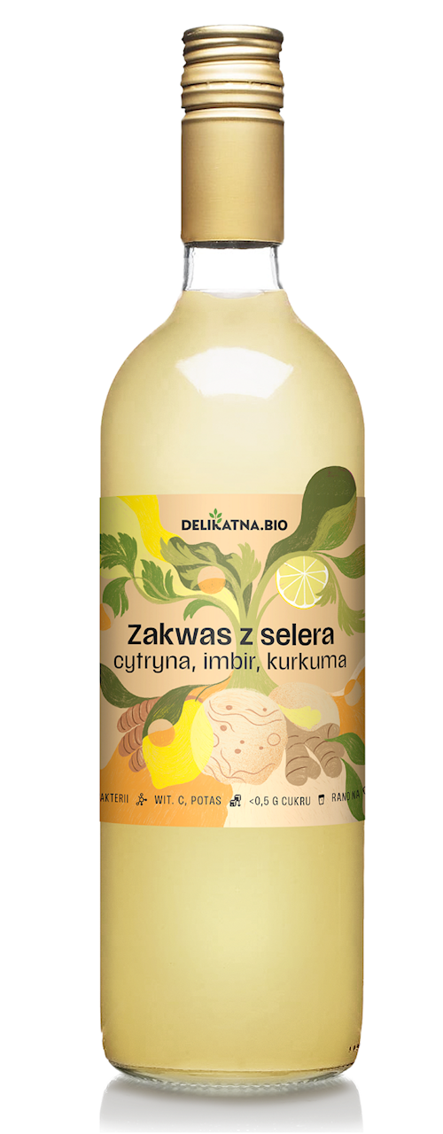 Bio SELLER Natrium mit Zitrone, Ingwer und Kurkuma in 700 ml Flasche, erfrischender Saft von DELIKATNA