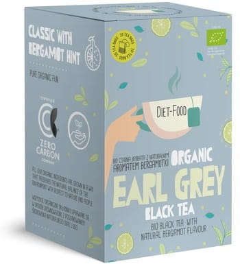 Bio Earl Grey schwarzer Tee von DIET FOOD, lose Blätter, 40g Packung, mit aromatischem Bergamotte-Geschmack