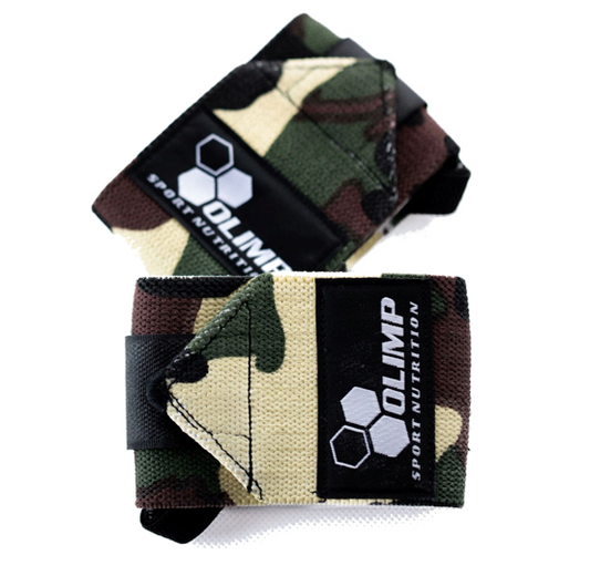 Olimp Profi Handgelenksversteifung aus stabilem Material, zeigt das flexible Handgelenkband für Unterstützung und Stabilität beim Training.