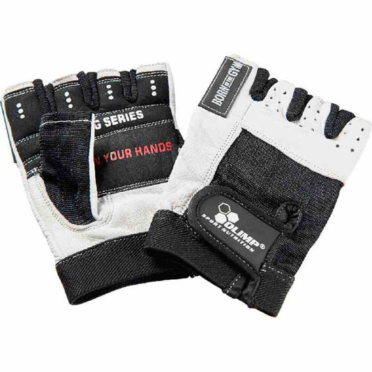 Olimp Trainingshandschuhe One in Weiß, XL, mit gepolstertem Handrücken und rutschfestem Handflächendesign.
