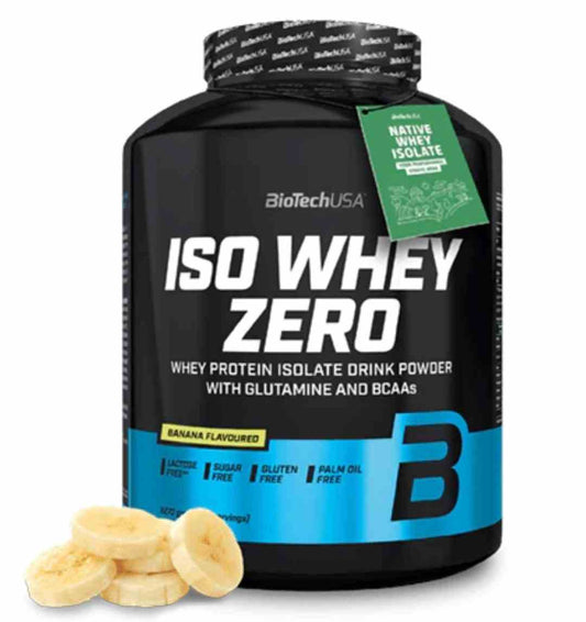 Laktosefreie BioTech USA Iso-Molke mit Bananengeschmack in 2270g Dose, proteinreiches Nahrungsergänzungsmittel, sichtbare Verpackung