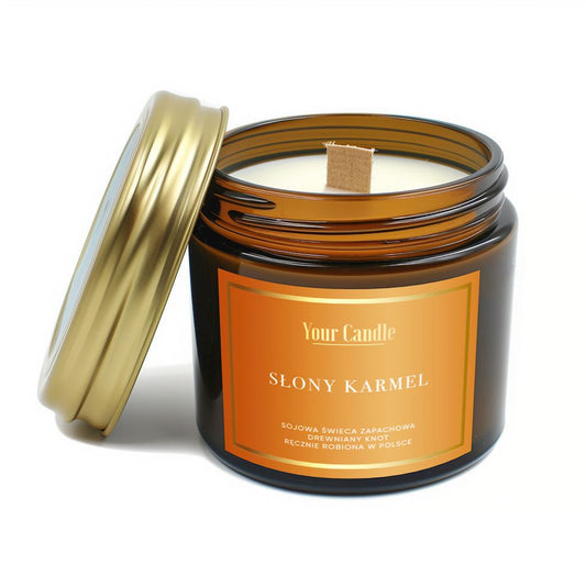 SOJA-Duftkerze mit Baumkerze in Süßer Karamell-Duft, 120 ml, von YOUR CANDLE, dekorative Aromakerze für gemütliche Räume