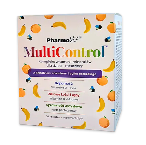 Vitamin- und Mineralstoffkomplex für Kinder und Jugendliche, glutenfrei, 30 Säckchen, PHARMOVIT Multicontrol, Nahrungsergänzung