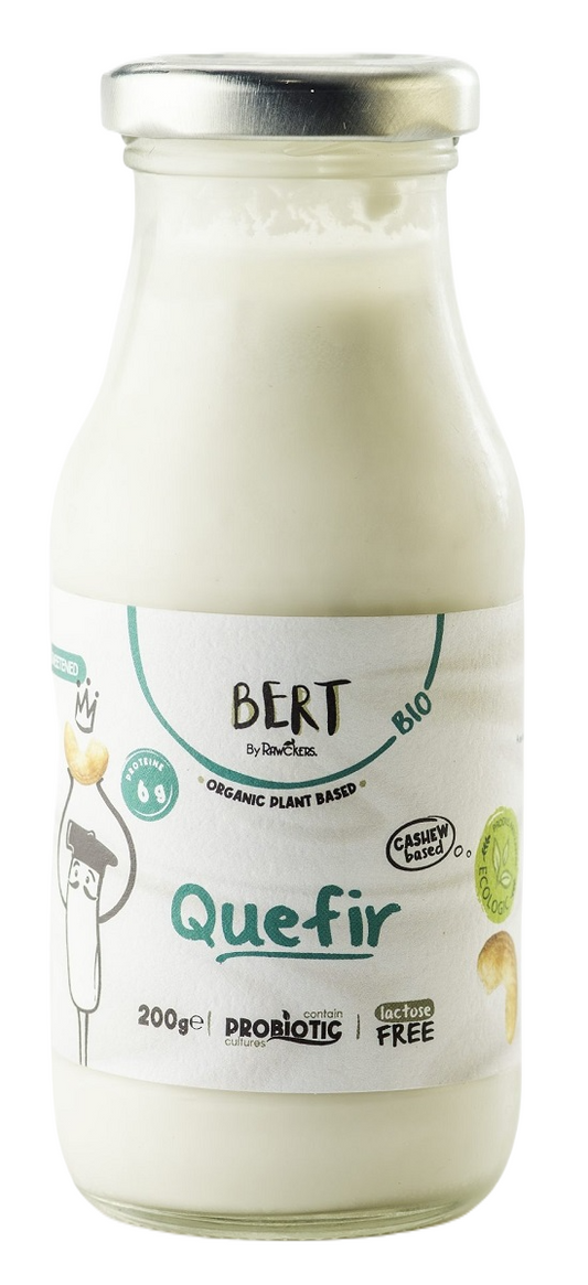 Bio fermentierte Nüsse von BERT, 200 g, pflanzliche Milchalternative, cremige Konsistenz, Nuss- und Fermentierungsprozess sichtbar