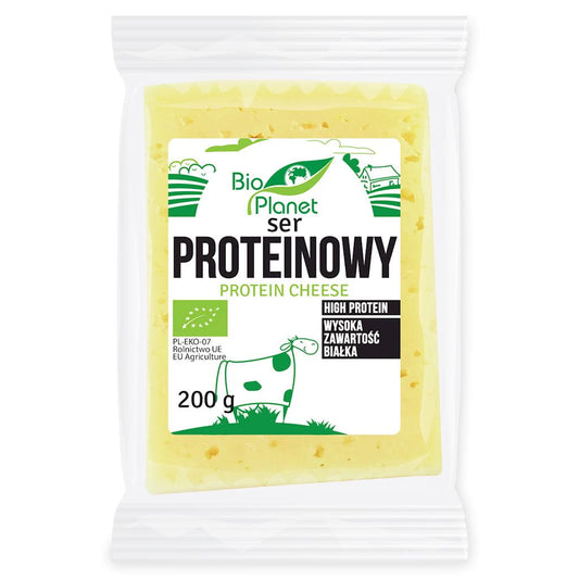Bio Eiweiß-Käse von BIO PLANET in 200 g Packung, cremige Textur, ideal für gesunde Ernährung, in der Kühlschrank-Ansicht.